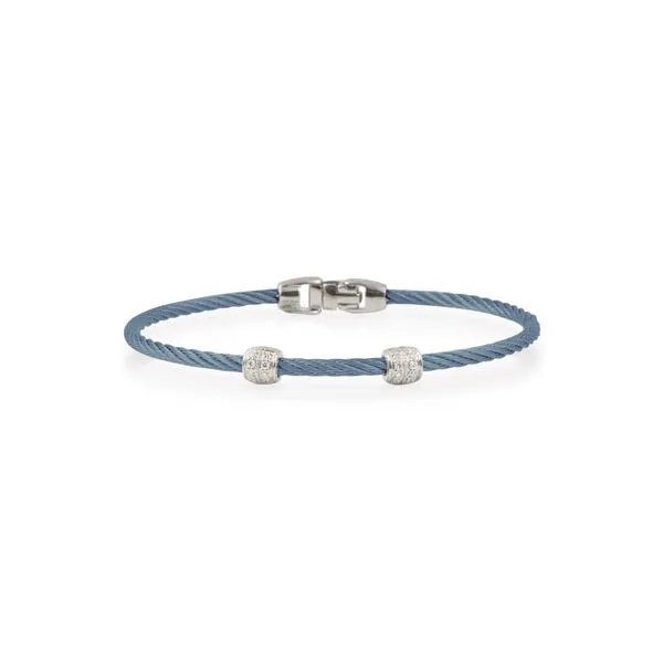ALOR 2 Station Island Blue Cable Bracelet Blue Marlin Jewelry, Inc. Islamorada, FL