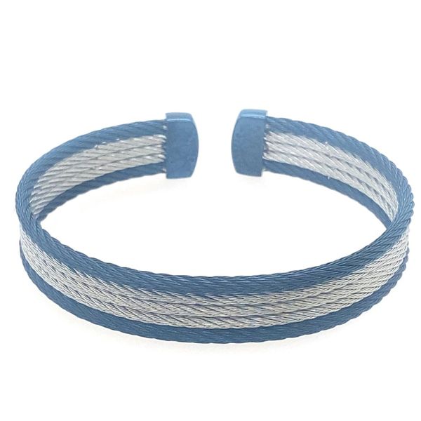 ALOR Blueberry and Grey Cable Cuff Essentials 5-Row Mini Cuff Blue Marlin Jewelry, Inc. Islamorada, FL