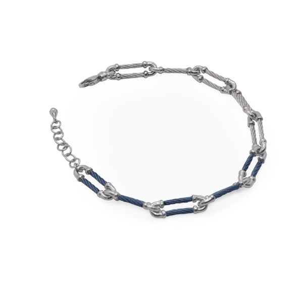 ALOR Blueberry & Grey Cable Clip Bracelet Blue Marlin Jewelry, Inc. Islamorada, FL