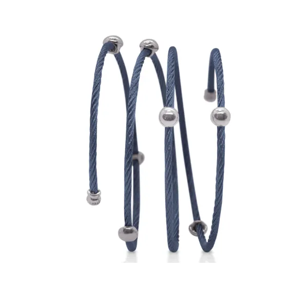 ALOR Blueberry Cable 4-Row Coil Wrap Bracelet Blue Marlin Jewelry, Inc. Islamorada, FL