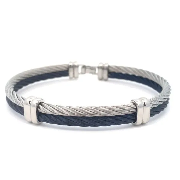 Alor Grey and Navy Cable Bracelet Blue Marlin Jewelry, Inc. Islamorada, FL