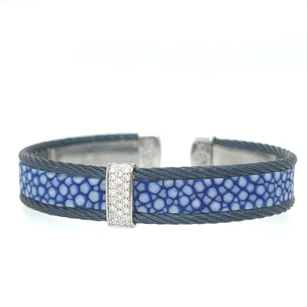 ALOR Blueberry Cable Open Cuff with Blue Stingray Blue Marlin Jewelry, Inc. Islamorada, FL
