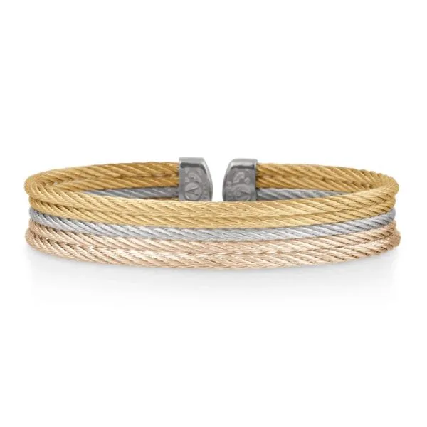 ALOR Carnation, Grey, & Yellow Cable Mini Cuff Blue Marlin Jewelry, Inc. Islamorada, FL