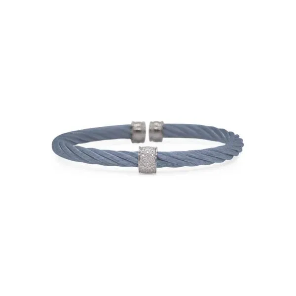 Cable 5mm Single Barrel Cuff with 18kt Gold & Diamonds Blue Marlin Jewelry, Inc. Islamorada, FL
