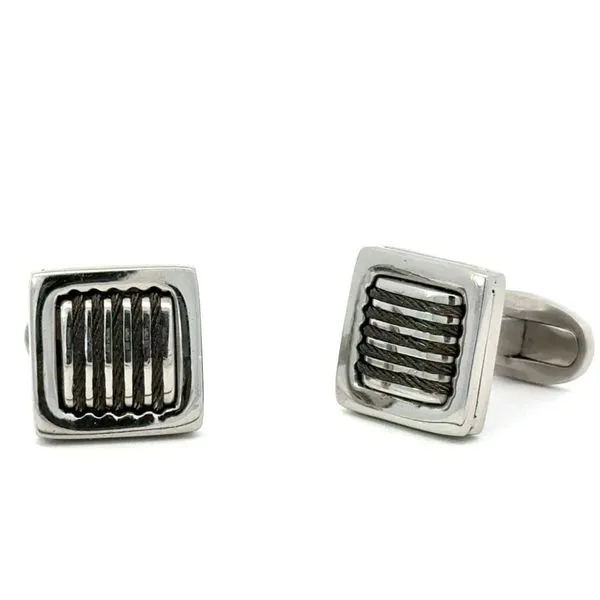 Square Black Cable Cuff Links Blue Marlin Jewelry, Inc. Islamorada, FL