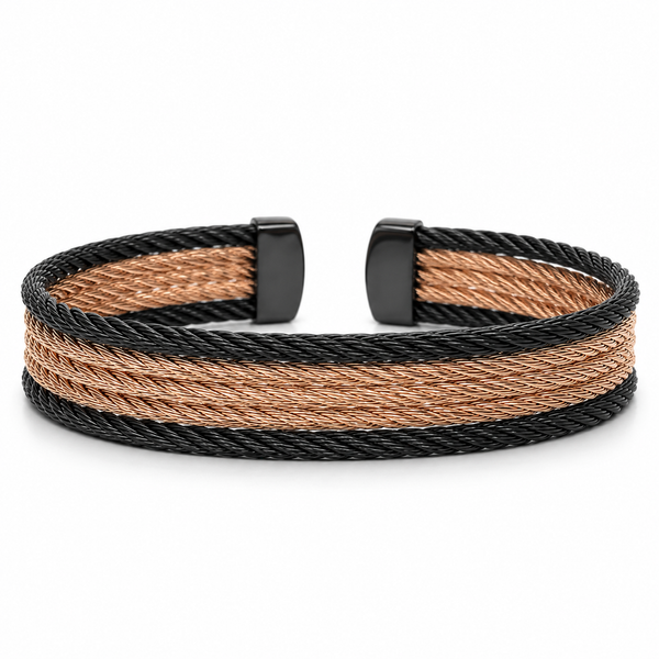 ALOR Carnation and Black 5 Row Cable Cuff Blue Marlin Jewelry, Inc. Islamorada, FL