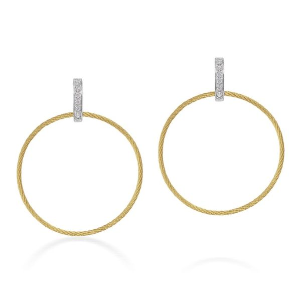 ALOR Drop Circle/Hoop Earrings with 18kt Gold & Diamonds Blue Marlin Jewelry, Inc. Islamorada, FL