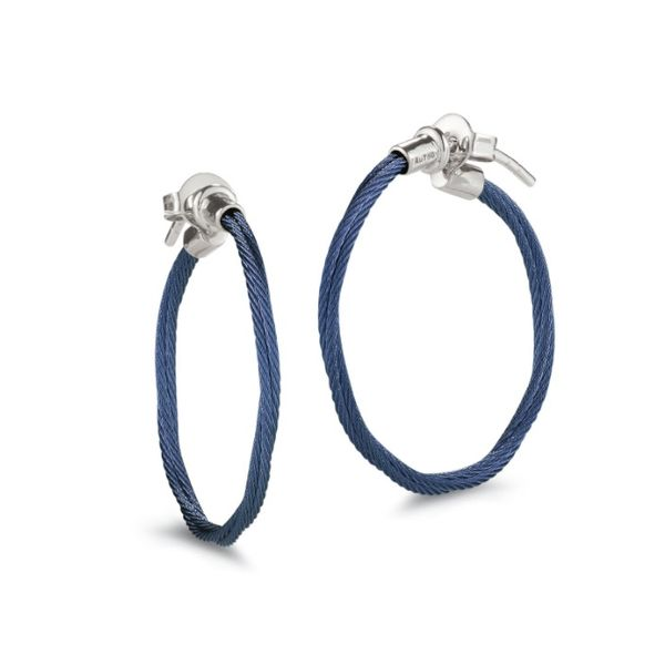ALOR Blueberry Cable Hoop Earrings Blue Marlin Jewelry, Inc. Islamorada, FL