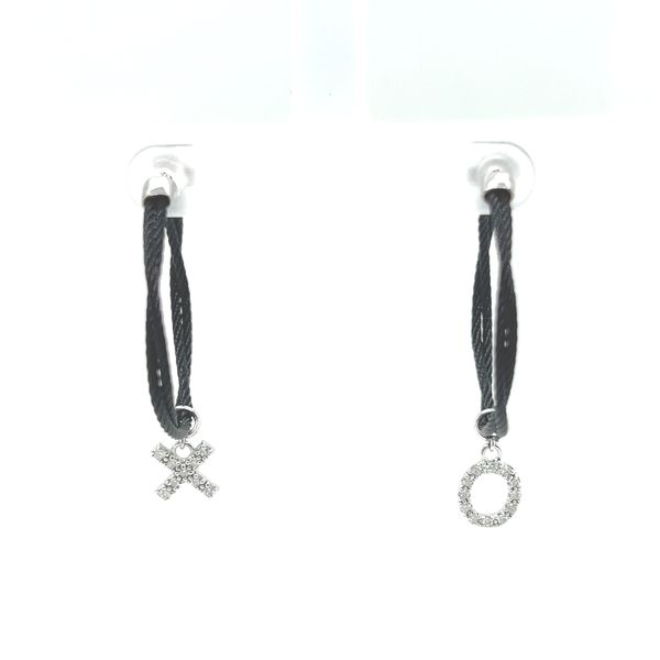 ALOR Black Cable XO Hoop Earrings Blue Marlin Jewelry, Inc. Islamorada, FL