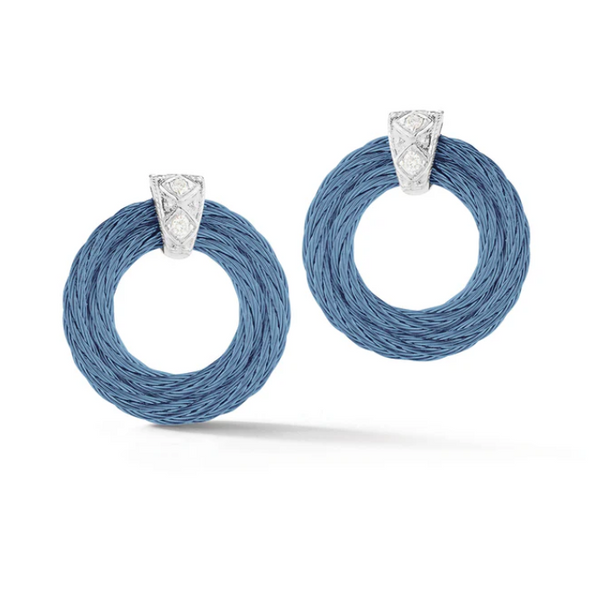 ALOR Blue Cable and Diamond Wreath Earrings Blue Marlin Jewelry, Inc. Islamorada, FL