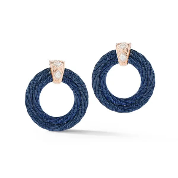 ALOR Rose Gold and Blueberry Stainless Steel Earrings Blue Marlin Jewelry, Inc. Islamorada, FL