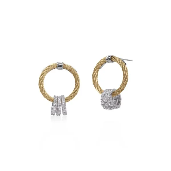 Yellow Cable Circle Earrings Blue Marlin Jewelry, Inc. Islamorada, FL