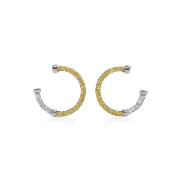 Alor Cable Open Circle and Diamond Earrings Blue Marlin Jewelry, Inc. Islamorada, FL