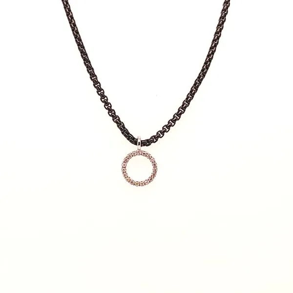 ALOR Black Chain with Open Circle Diamond Pendant Necklace Blue Marlin Jewelry, Inc. Islamorada, FL