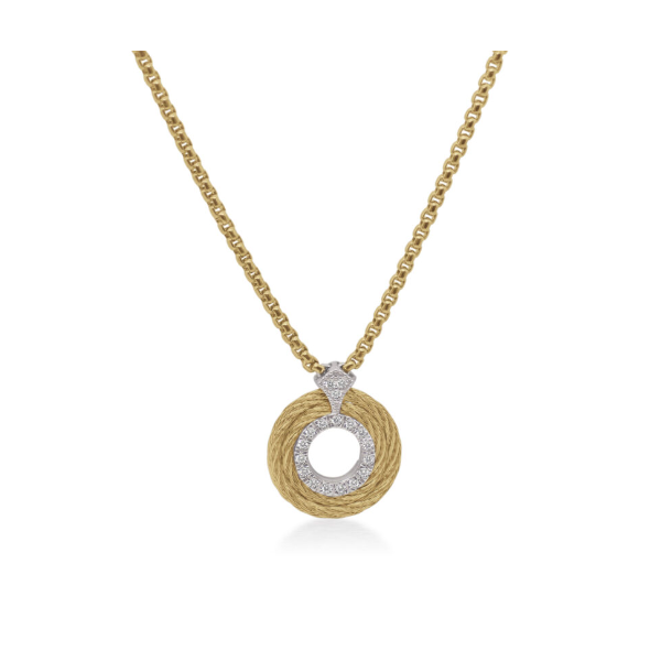 ALOR Yellow Chain & Cable Round Necklace with 14kt Gold & Diamonds Blue Marlin Jewelry, Inc. Islamorada, FL