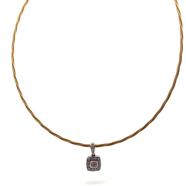ALOR Yellow Cable Square Station Necklace Blue Marlin Jewelry, Inc. Islamorada, FL