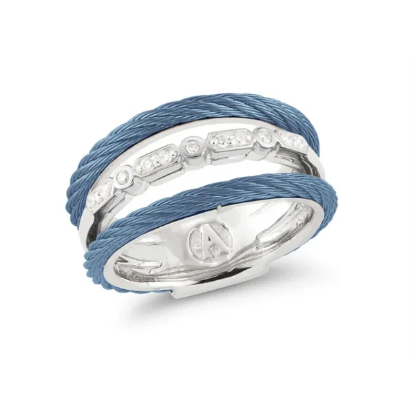ALOR Diamond and Blue Cable Ring Blue Marlin Jewelry, Inc. Islamorada, FL