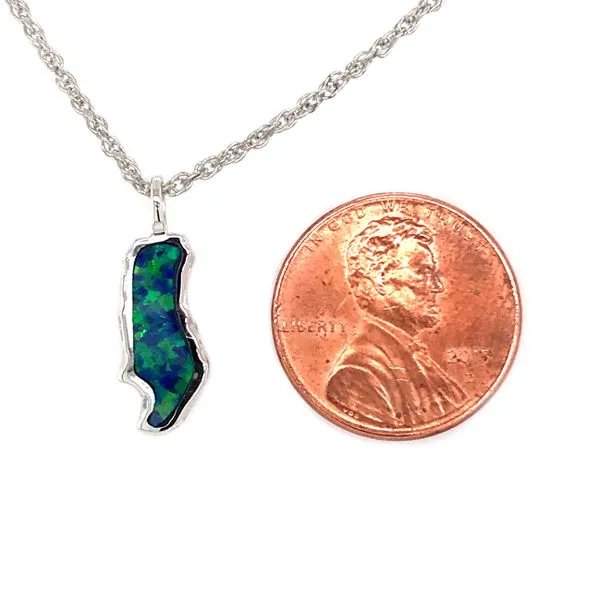 Small Sterling Silver Donner Lake Opal Pendant Image 4 Bluestone Jewelry Tahoe City, CA