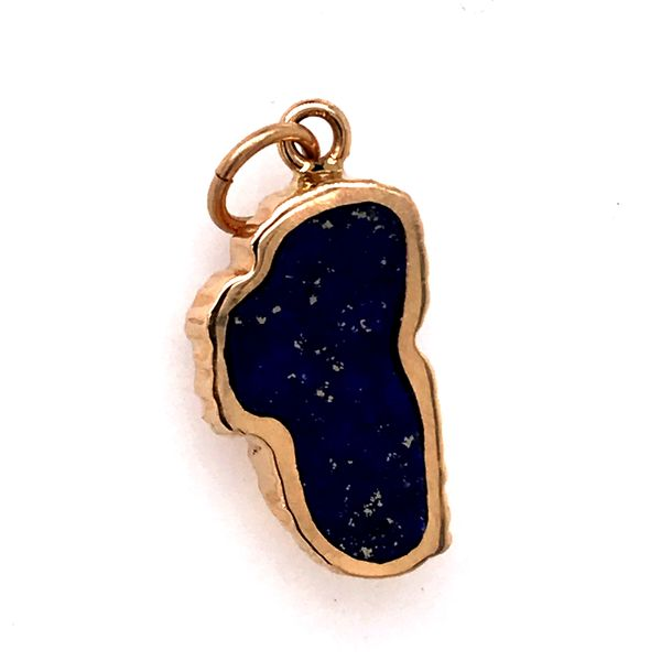 Medium Yellow Gold and Lapis Lake Tahoe Charm for Charm Bracelet Image 2 Bluestone Jewelry Tahoe City, CA