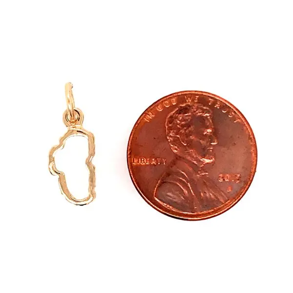 Small 14 Karat Yellow Gold Lake Tahoe Outline Charm Image 2 Bluestone Jewelry Tahoe City, CA