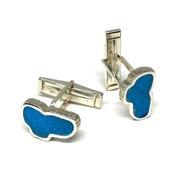 Medium Turquoise Lake Tahoe Cufflinks Bluestone Jewelry Tahoe City, CA