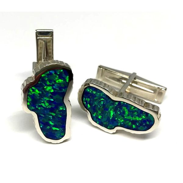 Large Opal Lake Tahoe Cufflinks Bluestone Jewelry Tahoe City, CA