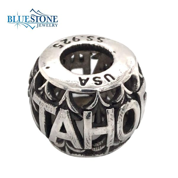 Silver Lake Tahoe with Trees Bead Charm for Pandora Bracelet Bluestone Jewelry Tahoe City, CA