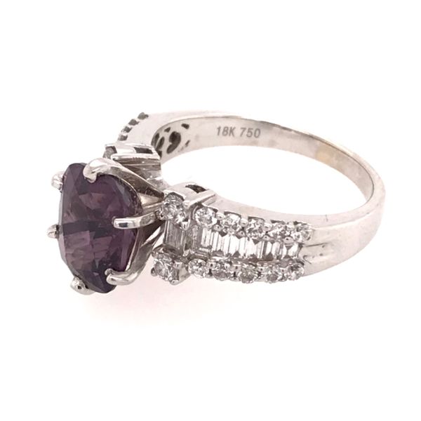 18 Karat White Gold Purple Spinel and Diamond Ring Image 3 Bluestone Jewelry Tahoe City, CA