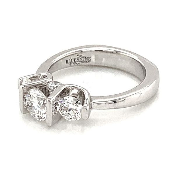 18K White Gold 3 Stone Engagement Ring Image 3 Bluestone Jewelry Tahoe City, CA