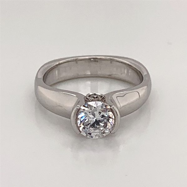 18K White Gold Modern/Clean Engagement Ring Image 2 Bluestone Jewelry Tahoe City, CA