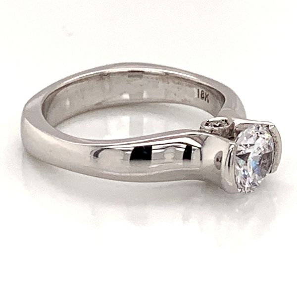18K White Gold Modern/Clean Engagement Ring Image 3 Bluestone Jewelry Tahoe City, CA