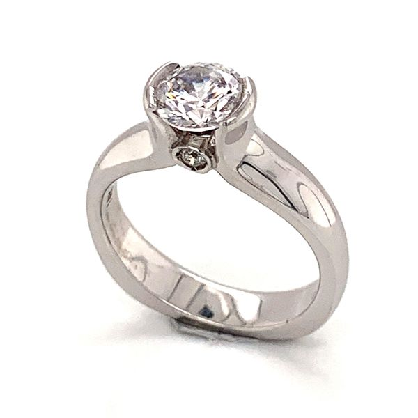 18K White Gold Modern/Clean Engagement Ring Bluestone Jewelry Tahoe City, CA