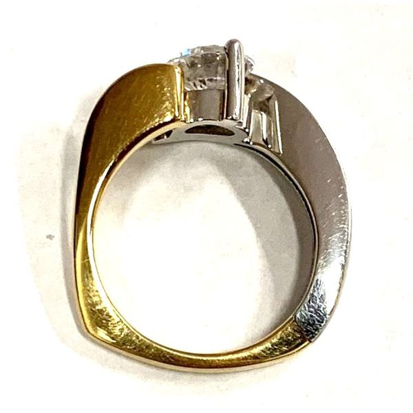 18K Yellow Gold & Platinum Modern Engagement Ring Image 3 Bluestone Jewelry Tahoe City, CA