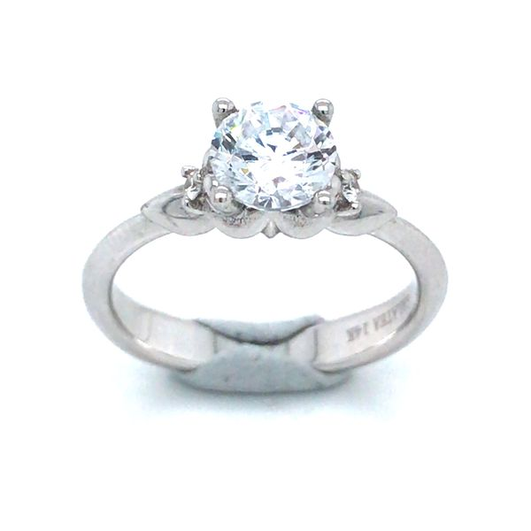 14kt White Gold Engagement Ring with CZ Image 3 Bluestone Jewelry Tahoe City, CA