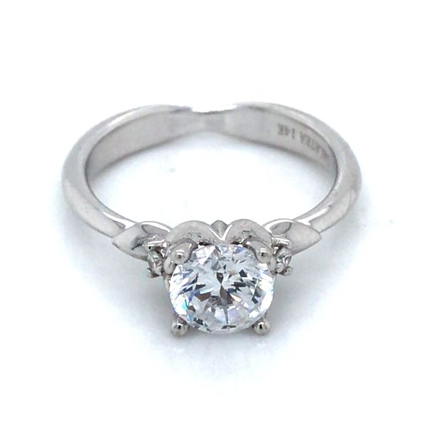 14kt White Gold Engagement Ring with CZ Bluestone Jewelry Tahoe City, CA