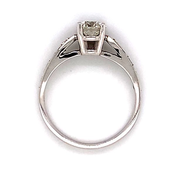 18K White Gold Engagement Ring w/ 0.72ct Round Diamond Center Stone Image 4 Bluestone Jewelry Tahoe City, CA