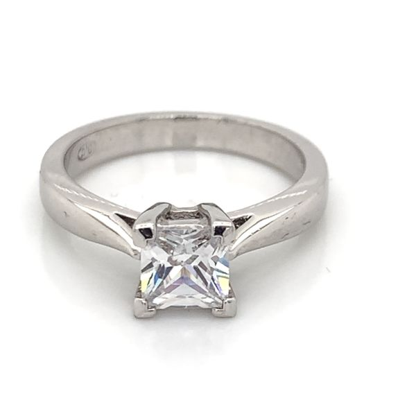 14 Karat White Gold Engagement Ring with CZ- Special Order Only Image 2 Bluestone Jewelry Tahoe City, CA