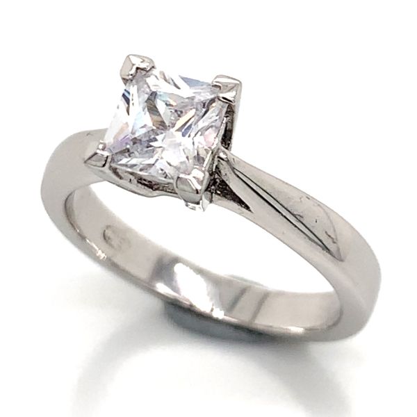 14 Karat White Gold Engagement Ring with CZ- Special Order Only Bluestone Jewelry Tahoe City, CA
