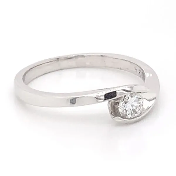 18K White Gold Bypass Engagement Ring w/ 0.25 Carat Round Canadian Diamond Image 3 Bluestone Jewelry Tahoe City, CA