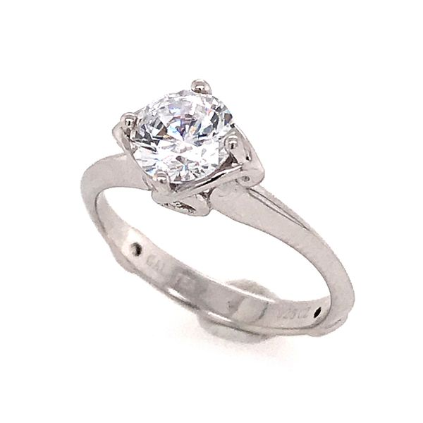 14 Karat White Gold Engagement Ring with CZ Bluestone Jewelry Tahoe City, CA
