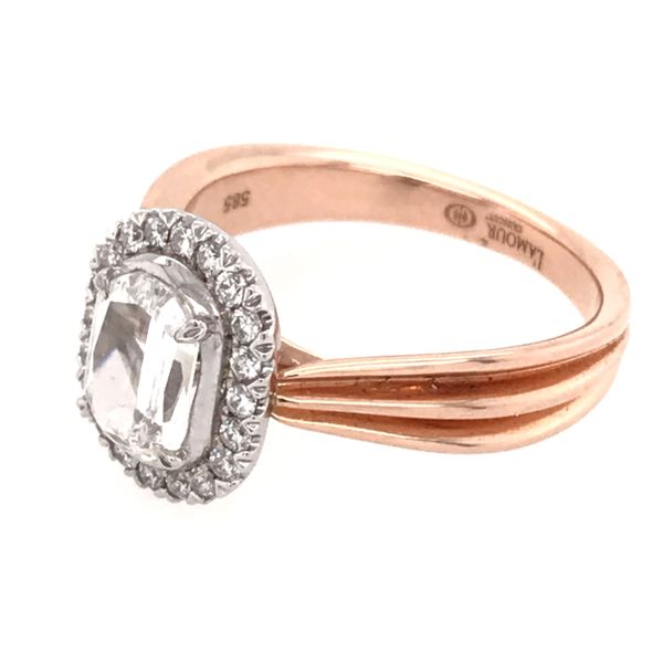 14 Karat Rose & White Gold Engagement Ring Image 2 Bluestone Jewelry Tahoe City, CA