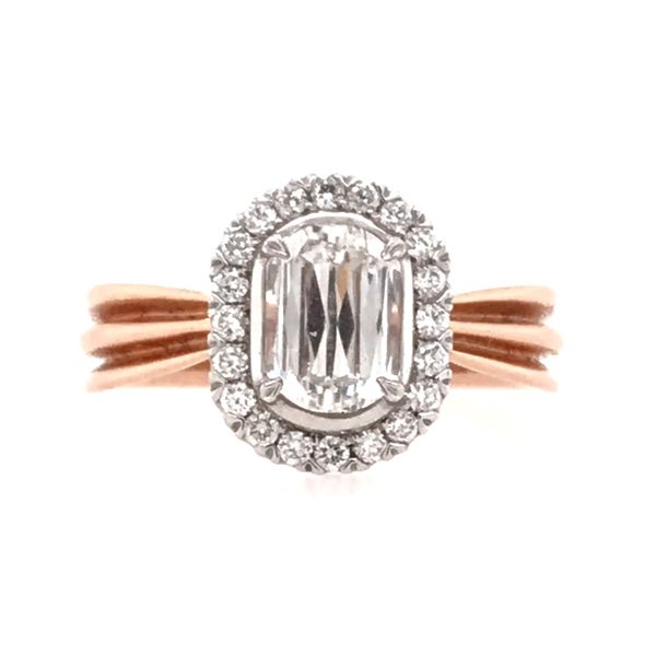 14 Karat Rose & White Gold Engagement Ring Image 3 Bluestone Jewelry Tahoe City, CA