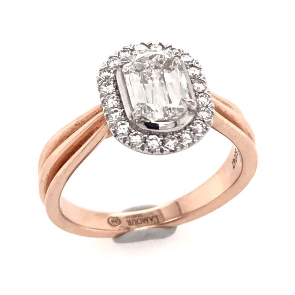 14 Karat Rose & White Gold Engagement Ring Bluestone Jewelry Tahoe City, CA
