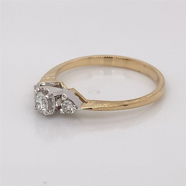 14 Karat Yellow and White Gold 3 Stone Engagement Ring Image 4 Bluestone Jewelry Tahoe City, CA