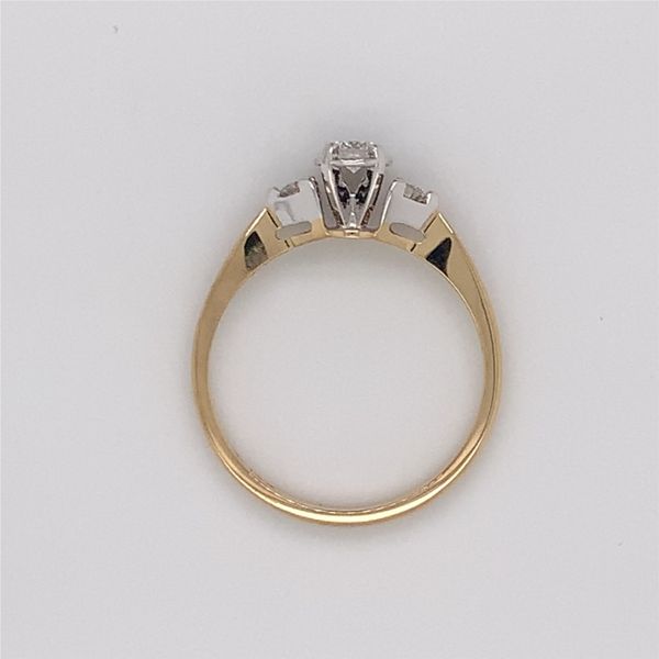 14 Karat Yellow and White Gold 3 Stone Engagement Ring Image 5 Bluestone Jewelry Tahoe City, CA
