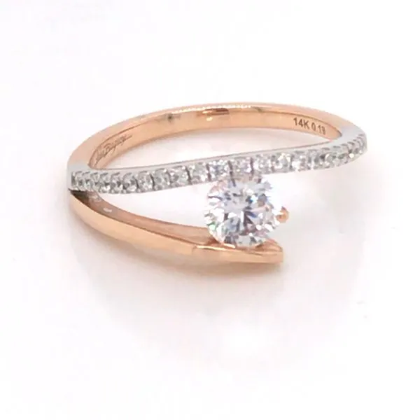 14K Rose and White Gold Engagement Ring w/ a 5mm Round CZ Image 2 Bluestone Jewelry Tahoe City, CA