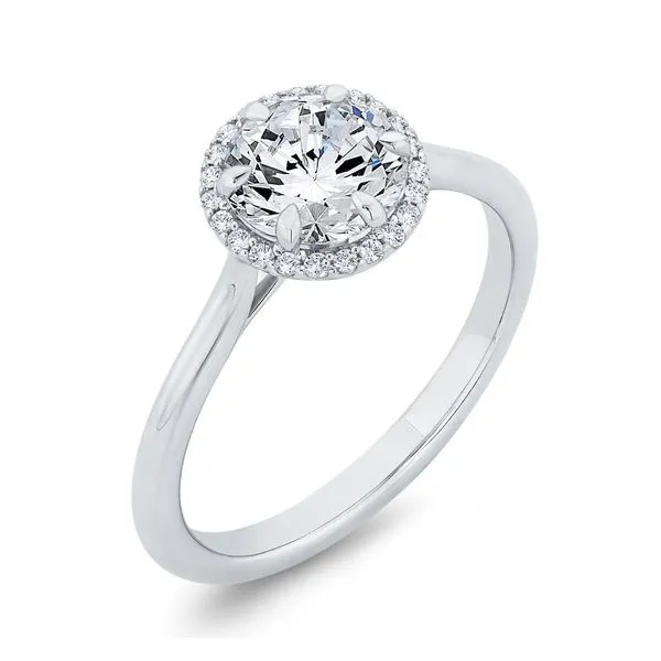 14K White Gold Diamond Halo Engagement Ring- Special Order Only Image 2 Bluestone Jewelry Tahoe City, CA