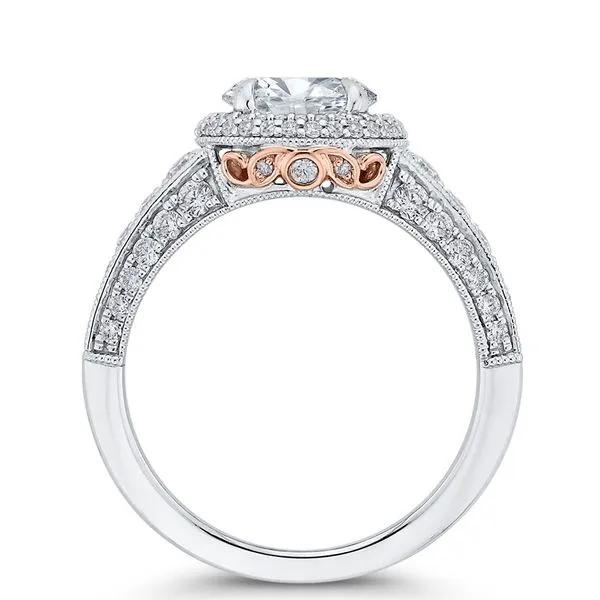 14K White & Rose Gold Diamond Engagement Ring- Special Order Only Image 4 Bluestone Jewelry Tahoe City, CA