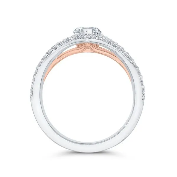 14 Karat White & Rose Gold Diamond Engagement Ring- Special Order Only Image 4 Bluestone Jewelry Tahoe City, CA