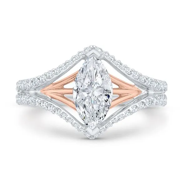 14 Karat White & Rose Gold Diamond Engagement Ring- Special Order Only Bluestone Jewelry Tahoe City, CA